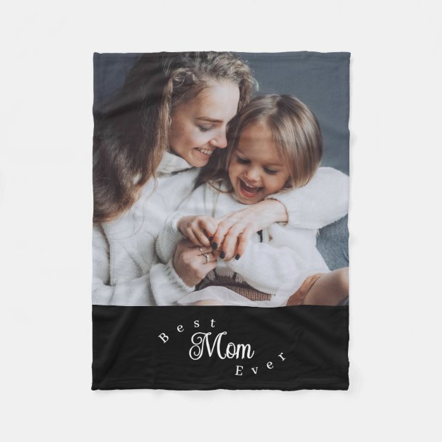 Bästa mamma någonsin Modern Enkel Foto Fleecefilt (Framsidan)
