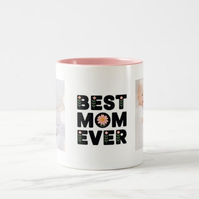 Bästa mamma någonsin modern fotofot Mumie-dags-mug Två-Tonad Mugg (Center)