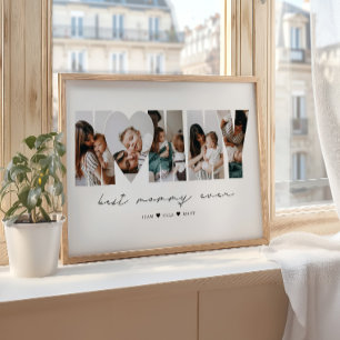 Bästa Mamma Någonsin Modern Fotokollage Mors Dag Poster