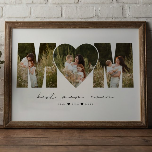 Bästa mamma någonsin Modern fotokollagepresent til Poster (Skapare uppladdad)