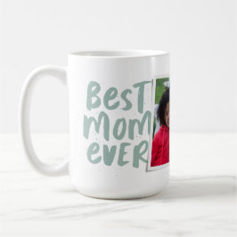 Bästa mamma någonsin, modern fotosage grönt Mors d Kaffemugg