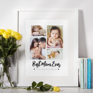 Bästa Mamma någonsin Modern fyra foto Poster