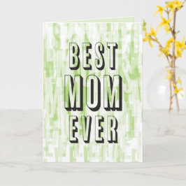 Bästa Mamma någonsin Modern Grönt Blockera Brev Kort