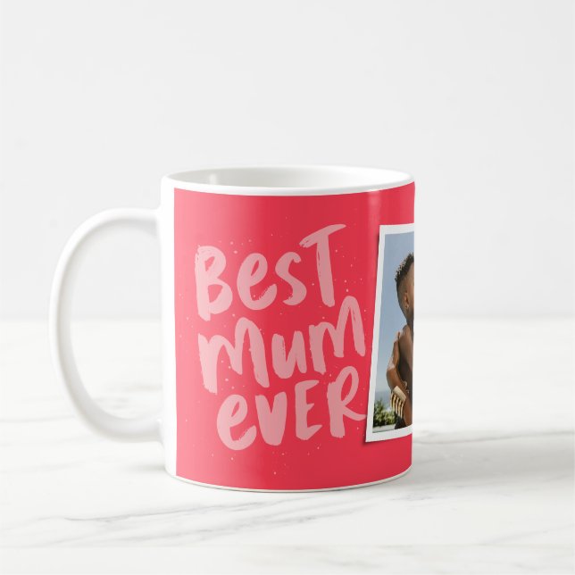 Bästa mamma någonsin modern rosa foto Mors dag Kaffemugg (Vänster)
