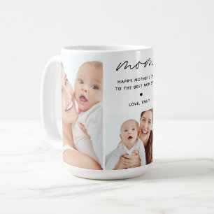 Bästa mamma någonsin Modern skrift 3 Foto Kaffemugg