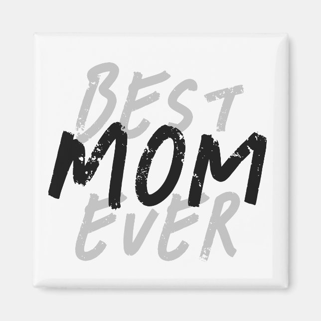Bästa mamma någonsin Modern svart och grå grunge Magnet (Framsidan)