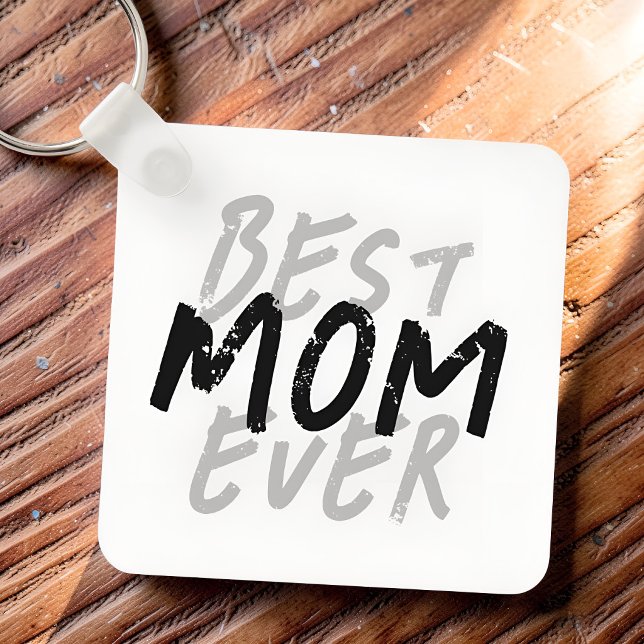 Bästa mamma någonsin Modern svart och grå grunge Nyckelring (Skapare uppladdad)
