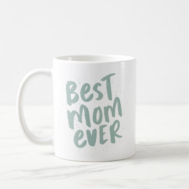 Bästa mamma någonsin modern trendig grön mors dag kaffemugg (Vänster)
