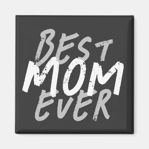 Bästa mamma någonsin Modern vit och grå grunge Magnet