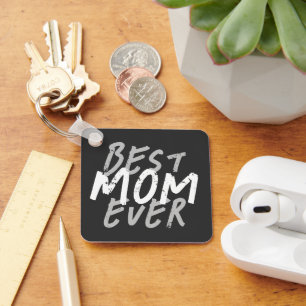 Bästa mamma någonsin Modern vit och grå grunge Nyckelring