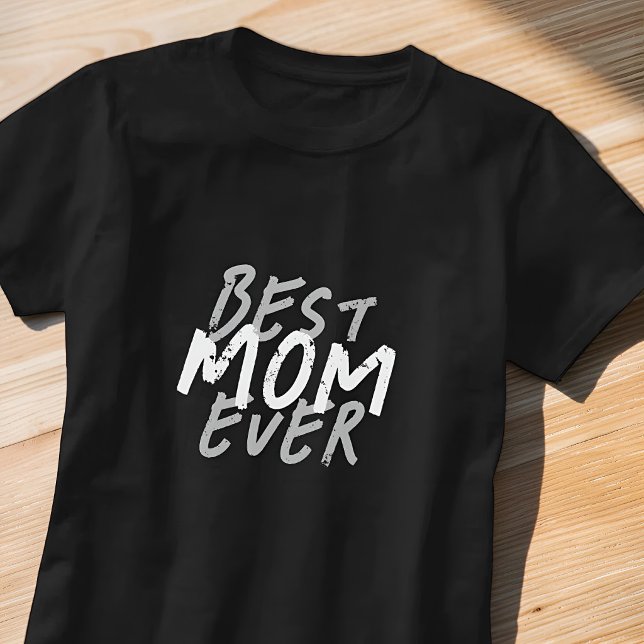 Bästa mamma någonsin Modern vit och grå grunge T Shirt (Skapare uppladdad)