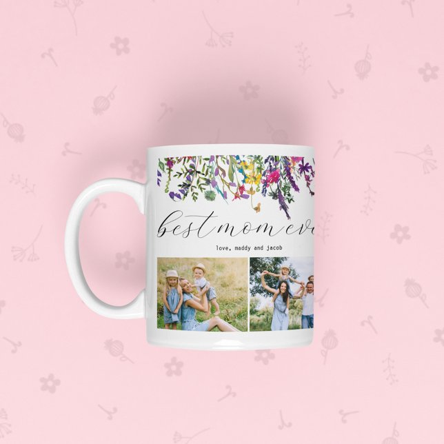 Bästa Mamma någonsin moderna fyra foto Kaffemugg (Skapare uppladdad)