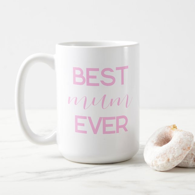Bästa mamma någonsin Modernt skript Mors dag-prese Kaffemugg (Med munk)