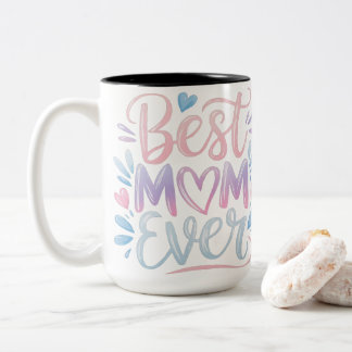 Bästa mamma någonsin Modernt skrivstil Pastellfärg Två-Tonad Mugg