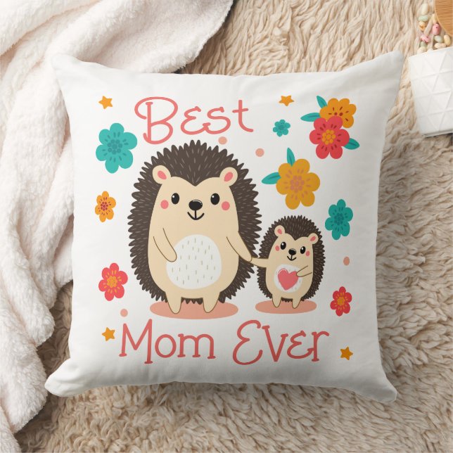 Bästa mamma någonsin Mor och baby igelkott Kudde (Filt)