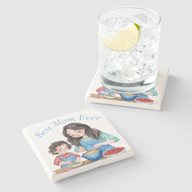 Bästa Mamma någonsin, Mor och barnmatsförberedning Stenunderlägg (Skapare uppladdad)