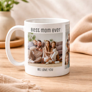 Bästa mamma någonsin Mors dag 3 Familjefoton Kolla Kaffemugg