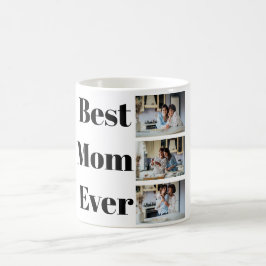 Bästa Mamma någonsin Mors dag 3-fotokollage Kaffemugg