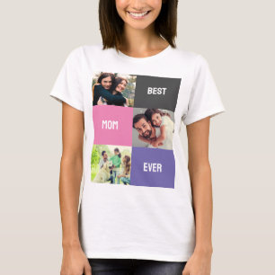 Bästa Mamma någonsin   Mors dag 3 Fotokollage T Shirt
