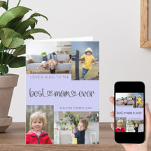Bästa Mamma någonsin Mors dag 4 Photo Collage Lila