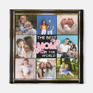 Bästa Mamma någonsin Mors dag 8 Fotokollage Magnet