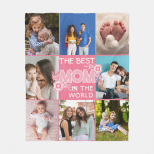 Bästa mamma någonsin Mors dag 8 fotosammanställn Fleecefilt