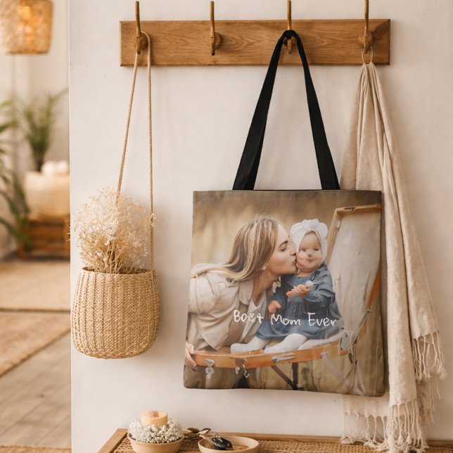 Bästa mamma någonsin Mors dag Anpassad bild Tygkasse (Skapare uppladdad)
