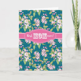Bästa Mamma någonsin Mors dag Apple-Blommarna Mörk Kort