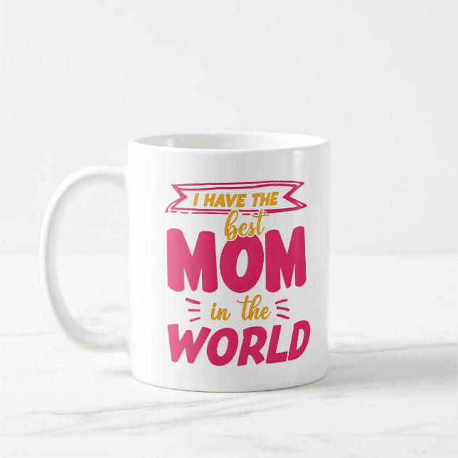 Bästa Mamma någonsin Mors dag-citat Kaffemugg (Vänster)