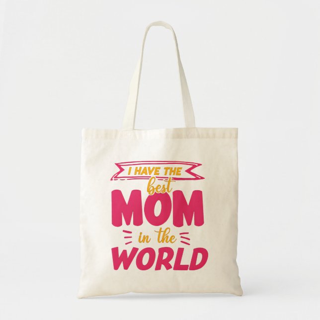 Bästa Mamma någonsin Mors dag-citat Tygkasse (Framsidan)