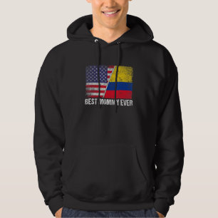 Bästa Mamma någonsin Mors dag Colombia USA Flagga Hoodie
