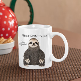 Bästa Mamma någonsin Mors dag Cute Sloth Animal Kä Kaffemugg