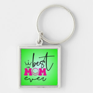 Bästa Mamma någonsin Mors dag-design-63344 Fyrkantig Silverfärgad Nyckelring