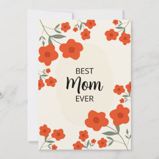 Bästa mamma någonsin-Mors dag Ditsy Orange blommig Inbjudningar