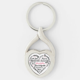 Bästa mamma någonsin: mors dag & födelsedag hjärta twisted heart silverfärgad nyckelring