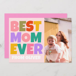 Bästa mamma någonsin Mors dag Foto Färgrik Kort
