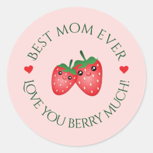 Bästa Mamma någonsin Mors dag Kärlek Du Berry myck Runt Klistermärke