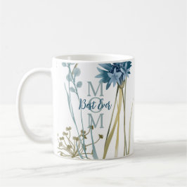 Bästa Mamma någonsin Mors dag Monogram-Blommigten Kaffemugg