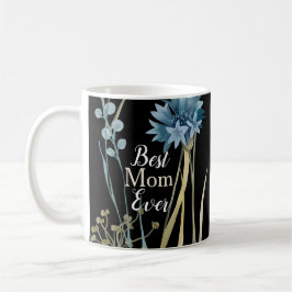 Bästa Mamma någonsin Mors dag Monogram-Blommigten Kaffemugg