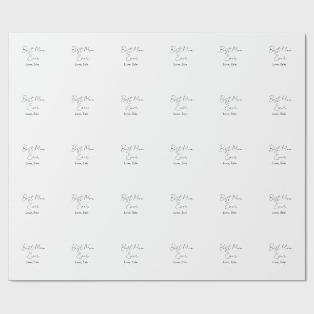 bästa mamma någonsin mors dag namn datum enkel min presentpapper (Platt)