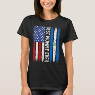Bästa Mamma någonsin Mors dag Nicaragua USA Flagga T Shirt