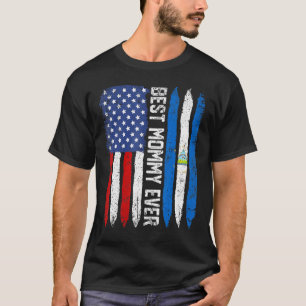 Bästa Mamma någonsin Mors dag Nicaragua USA Flagga T Shirt