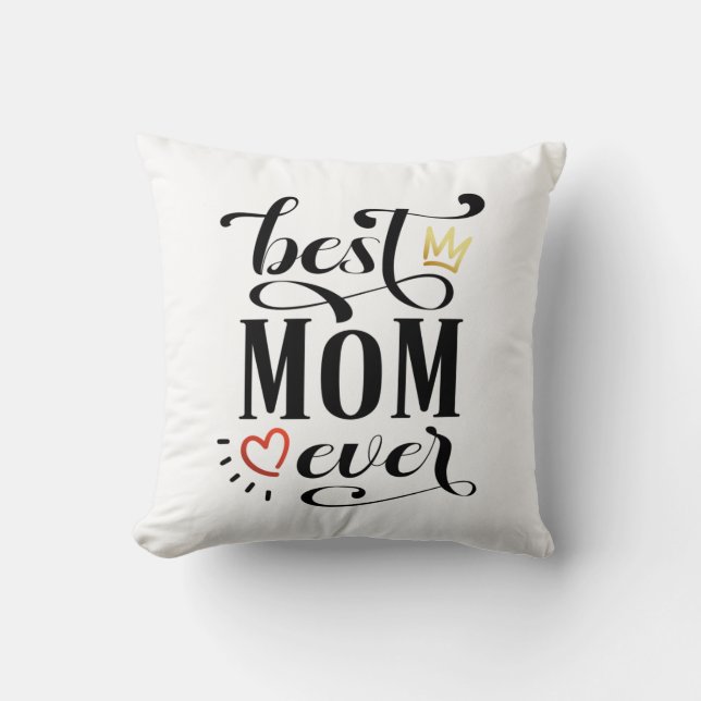 Bästa Mamma någonsin Mors dag-offert| Dekorativ ku Kudde (Framsida)