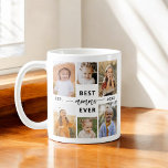 Bästa mamma någonsin - Mors dag Photo Collage Kaffemugg<br><div class="desc">Fira din mamma med "Bästa mamma någonsin" Mors dag Photo Collage Coffee Mugg. Personlig mugg har ett vackert arrangerat kollage av omhuldade foton, speciella ögonblick och minnen. Det hjärtliga budskapet "Bästa mamma någonsin" ger en kärleksfull beröring. Det är både mikrovågsugn och diskmaskin som är säker och som är konstruerad av...</div>