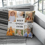 Bästa mamma någonsin - Mors dag Photo Collage Kudde<br><div class="desc">Fira din mamma med "Bästa mamma någonsin" Mors dag Photo Collage Dekorativ kudde. Den här personligens kudde har en vackert arrangerad kollage av omhuldade foton, speciella stunder och minnen. Det hjärtliga budskapet "Bästa mamma någonsin" ger en kärleksfull beröring. Den är tillverkad av högkvalitativa, mjuka och varaktiga textilier och ger både...</div>
