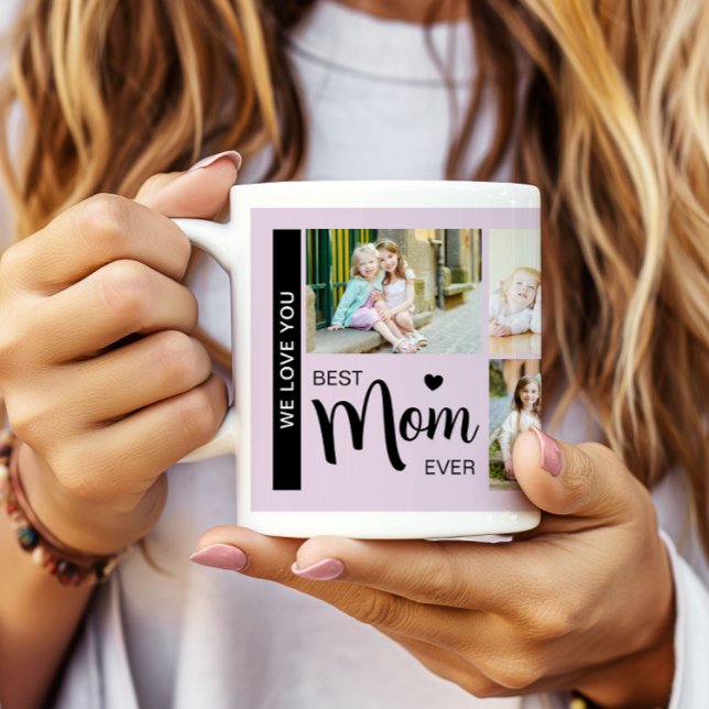 Bästa Mamma någonsin Mors dag Photo Lilac-Lila Kaffemugg (Best Mom Ever Mothers Day Photo Lilac Purple Coffee Mug)