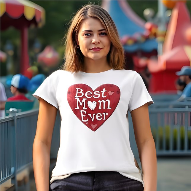 Bästa Mamma någonsin Mors dag T Shirt (Best Mom Ever - Retro-Inspired Mother's Day T-Shirt.  Celebrate motherhood everyday. )