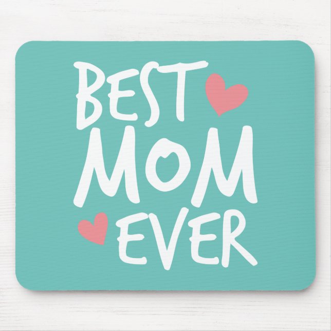 Bästa Mamma någonsin Mors dag-typografi | Mousepad Musmatta (Framsidan)
