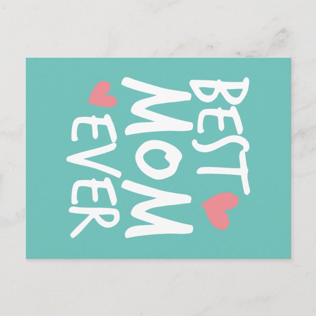 Bästa Mamma någonsin Mors dag-typografi | vykort (Framsida)