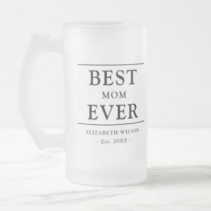 Bästa mamma någonsin Mors gåva Frostat Ölglas